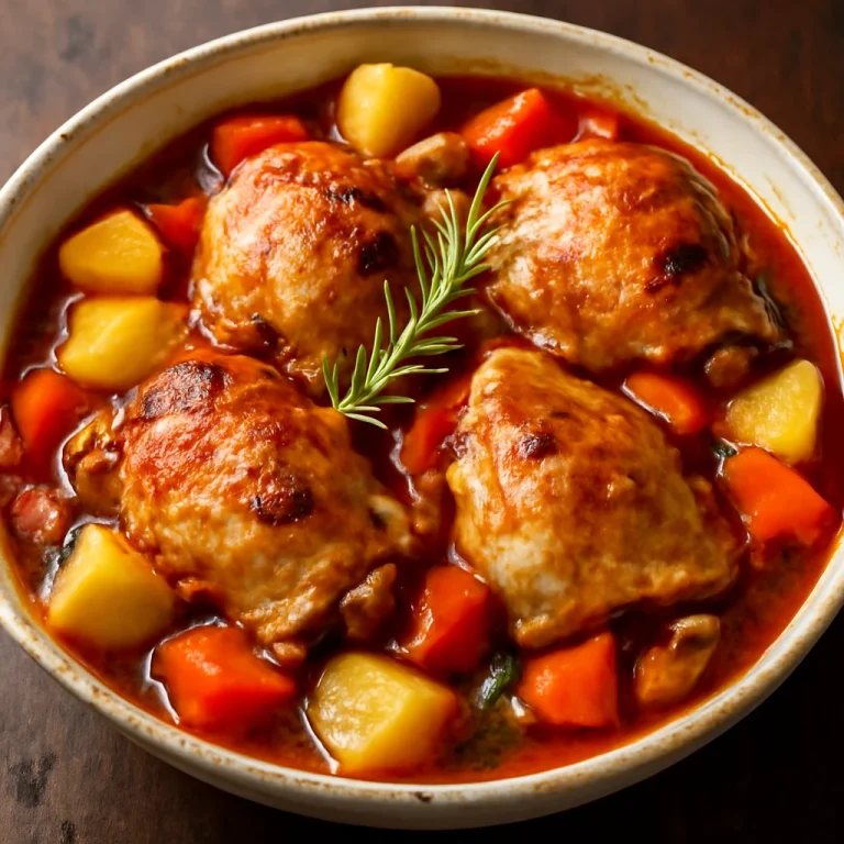 Cacciatore burgonyával, frissen tálalva