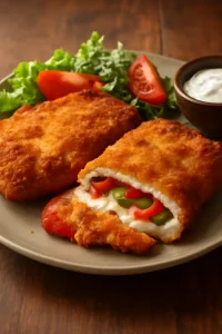 Cachopo paprikával és sajttal, gazdag és ínycsiklandó étel