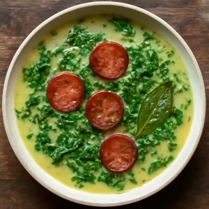 Portugál caldo verde leves, gazdag ízekkel