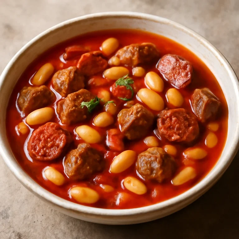 Callos marhahússal tálalva, gazdag szaftal és fehérbabokkal