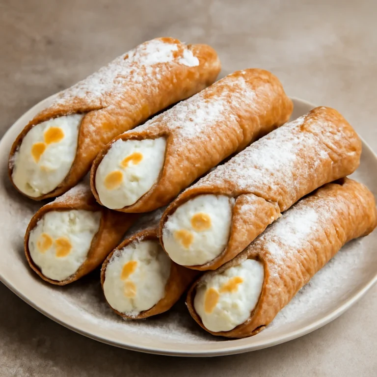 Cannoli ricottás töltelékkel, porcukorral megszórva