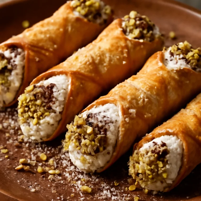 Cannoli kókuszreszelékkel, csokoládéval és pörkölt pisztáciával díszítve