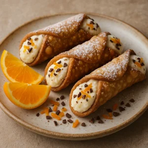 Elegáns házi cannoli narancsos, frissítő töltelékkel