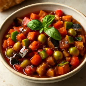 Szicíliai Caponata gazdag padlizsánnal és édes-savanyú szósszal