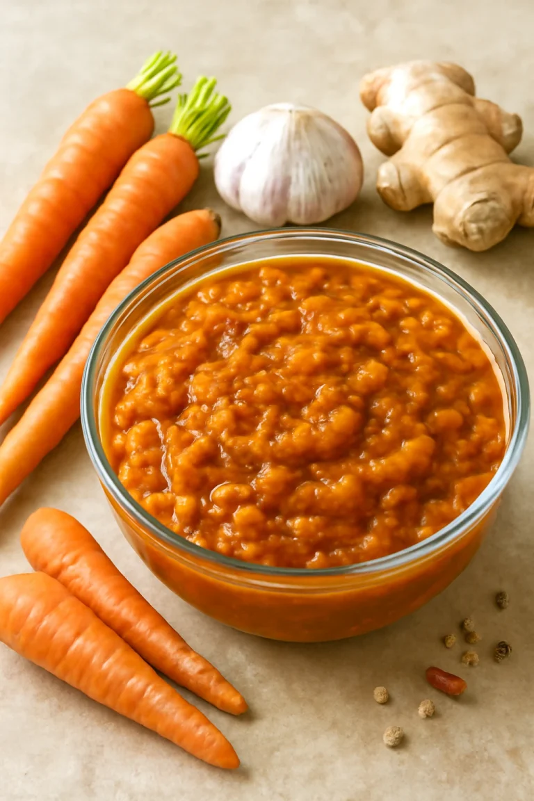 Carrot chutney friss sárgarépából, fűszeres és gazdag ízekkel