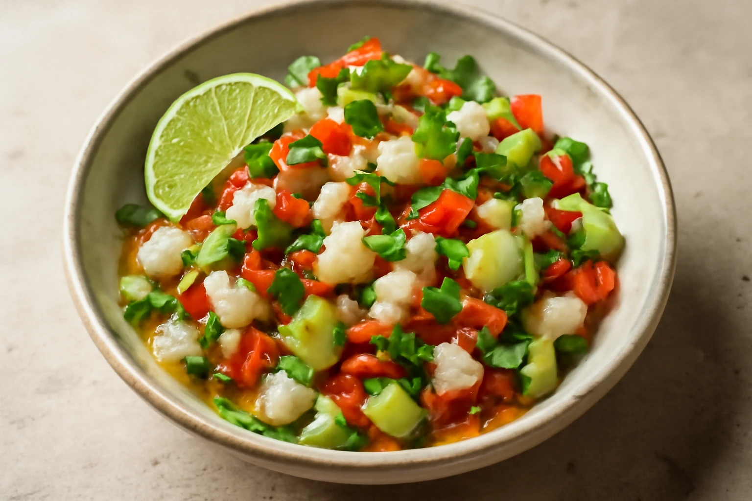 Friss Ã©s Ã­nycsiklandÃ³ ceviche, glutÃ©nmentes vÃ¡ltozatban