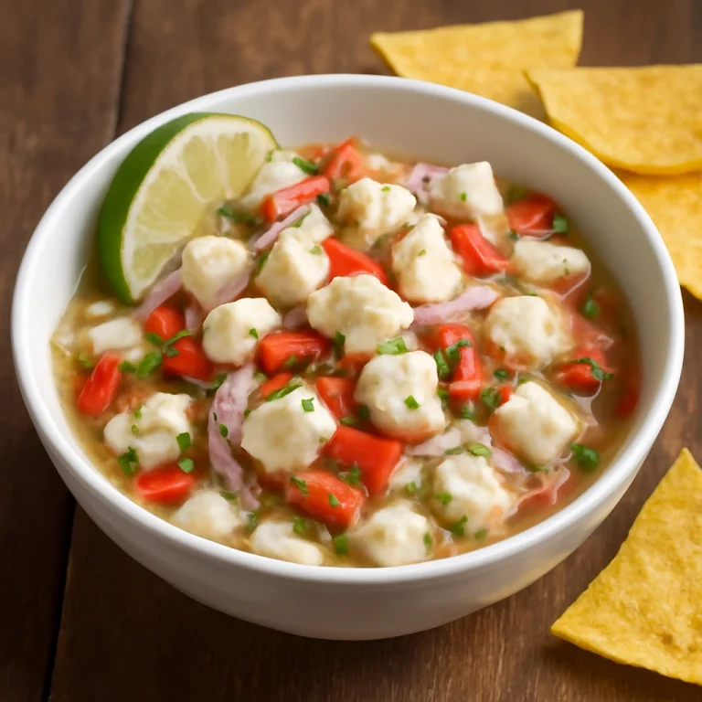 Ceviche panameño, frissen tálalva