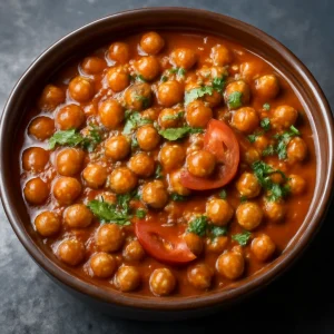 Fűszeres csicseriborsó curry garam masalával és korianderrel
