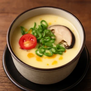 Fűszeres chawanmushi, gazdag tojásos textúrával