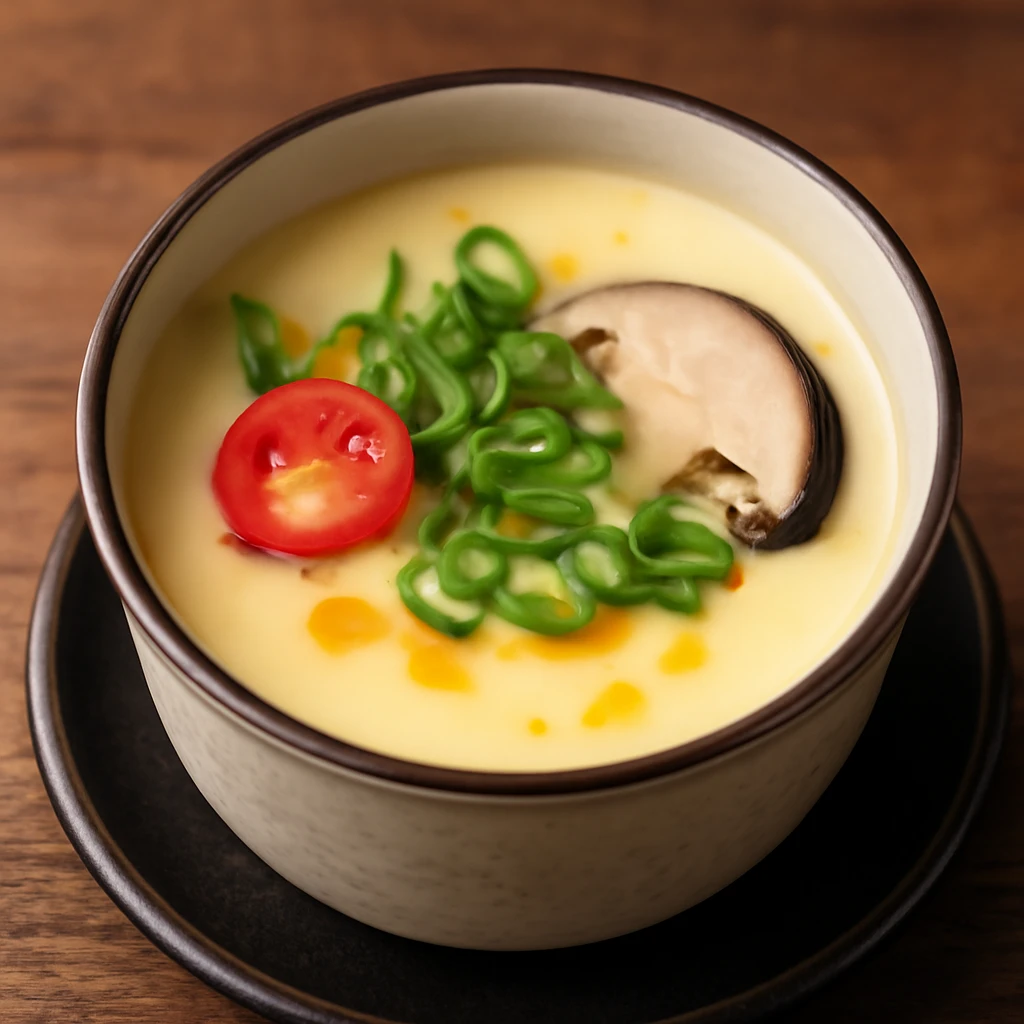 FÅ±szeres chawanmushi, gazdag tojÃ¡sos textÃºrÃ¡val
