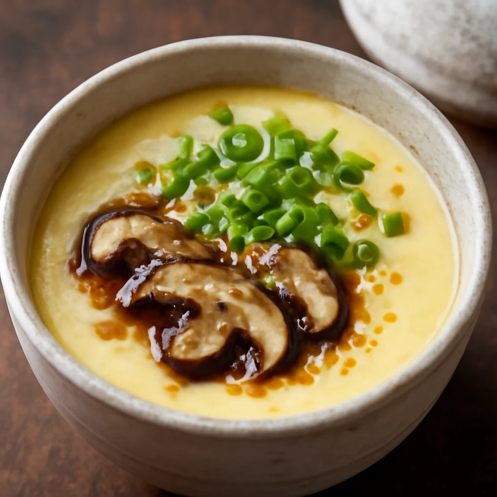JapÃ¡n chawanmushi sake-kal Ã©s zÃ¶ldhagymÃ¡val