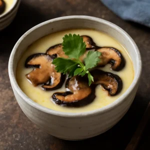 Japán chawanmushi shiitake gombával