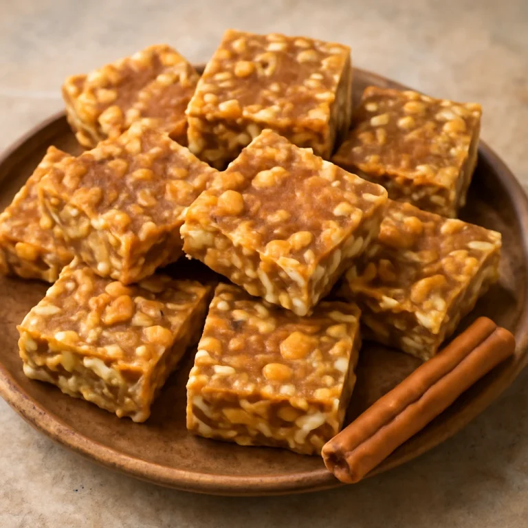 Chikki fahéjjal, pörkölt mogyoróval tálalva