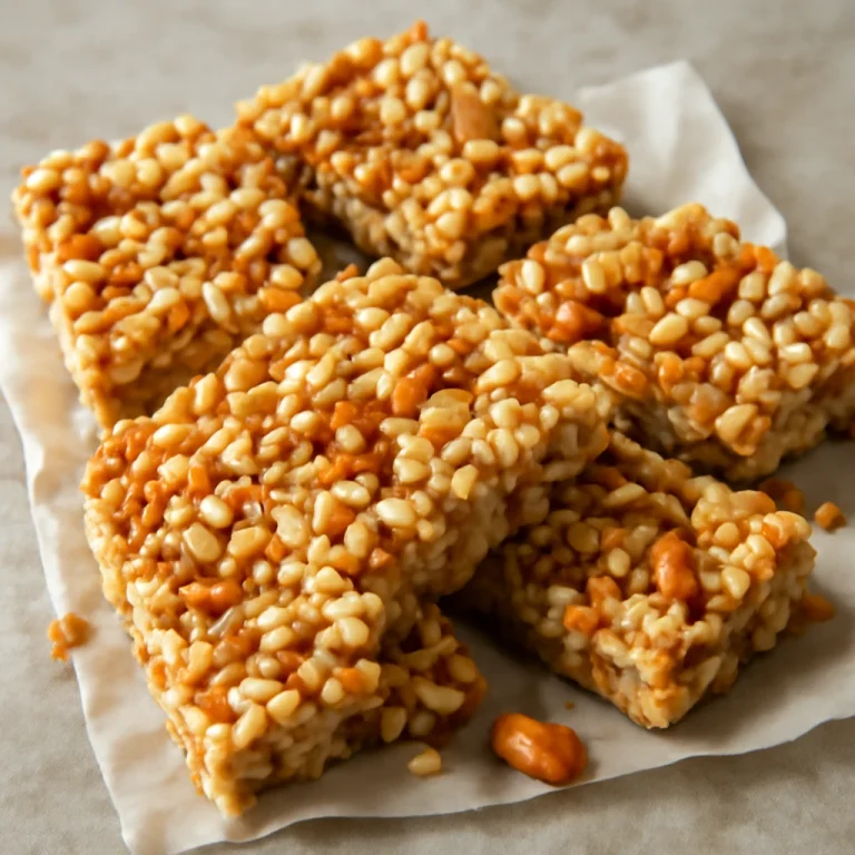 Chikki puffasztott rizzsel és pörkölt földimogyoróval, karamellizált cukorral