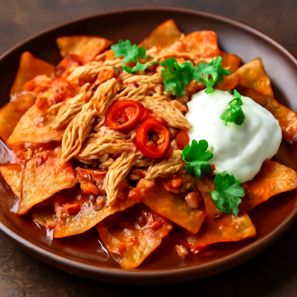 Ropogós chilaquiles habanero szósszal és tejföllel