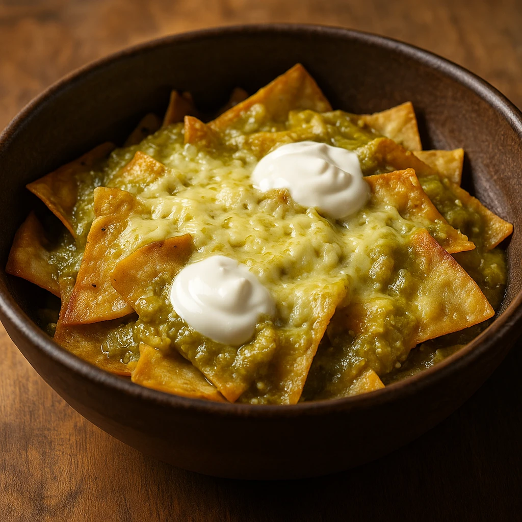 Friss zÃ¶ld paradicsomos szÃ³szban forgatott tortilla darabok