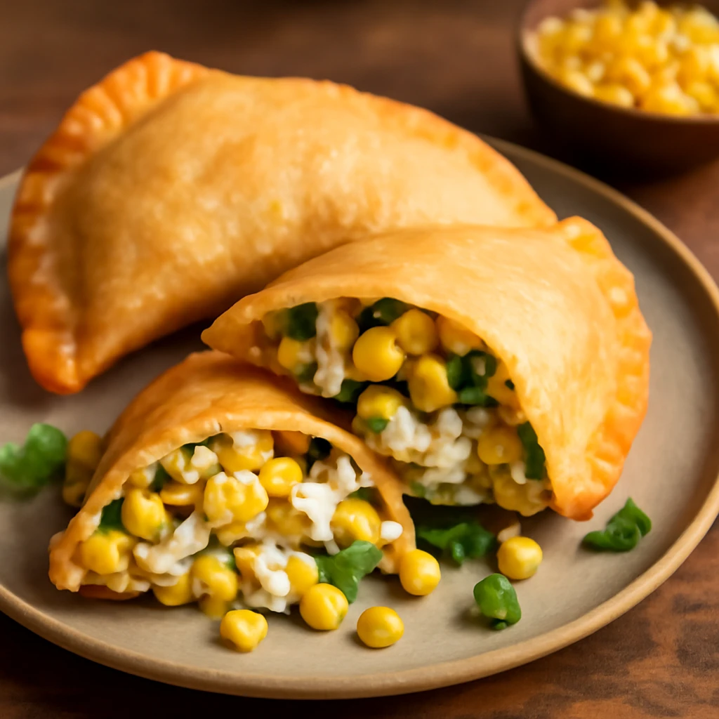 Friss kukorica és csirkehús töltelék a ropogós tésztában
