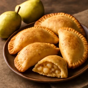 Friss, perás empanada, fahéjas ízekkel és ropogós tésztával