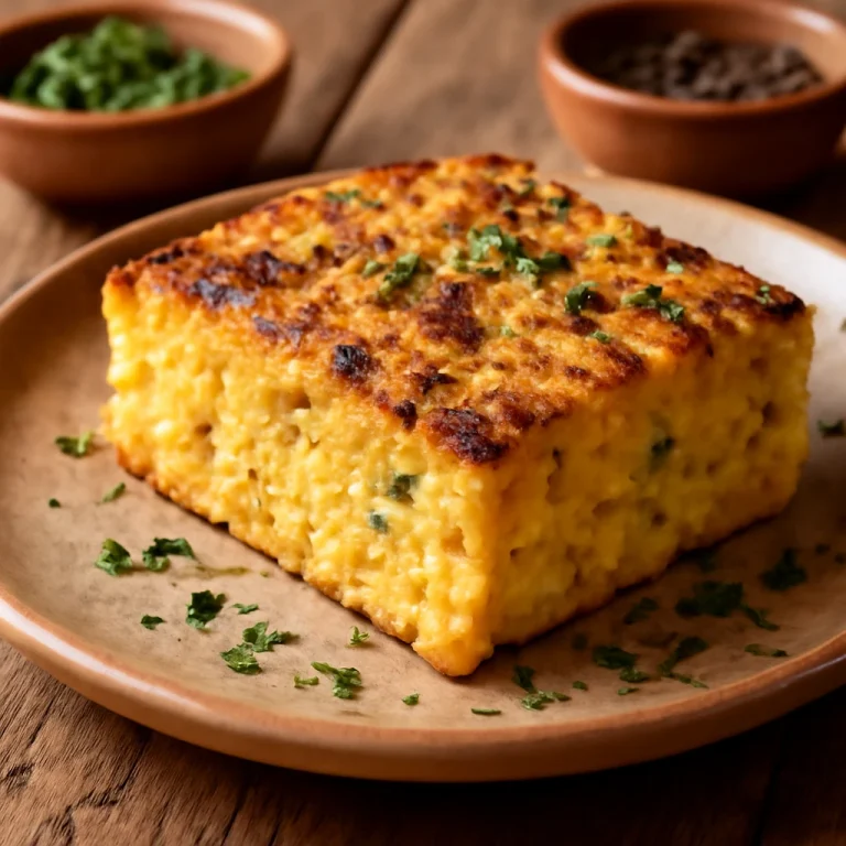 Chipa guasu fűszerekkel, gazdag kukoricás túrós étel