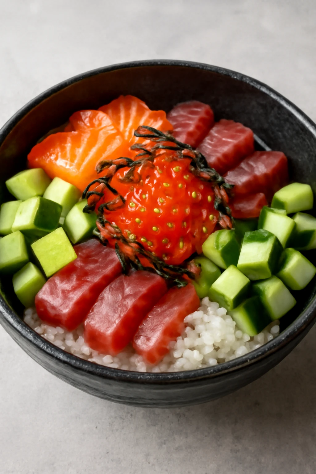 Japán stílusú chirashi, gazdag friss halakkal és ikrával