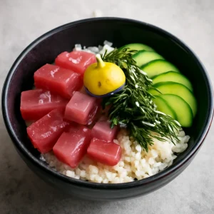 Japán étel japán mustárral és friss zöldségekkel