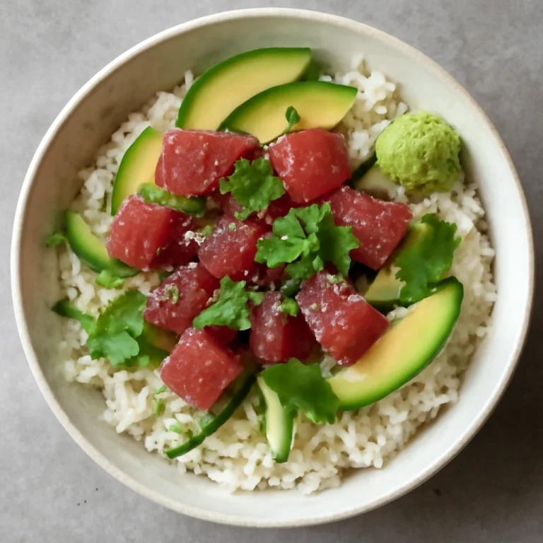 Chirashizushi tonhallal, avokádóval és friss korianderrel
