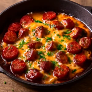 Spanyol chistorra kolbász cheddar sajttal