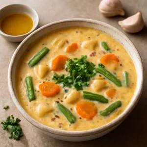 Krémes olívaolajos chowder, gazdag ízekkel