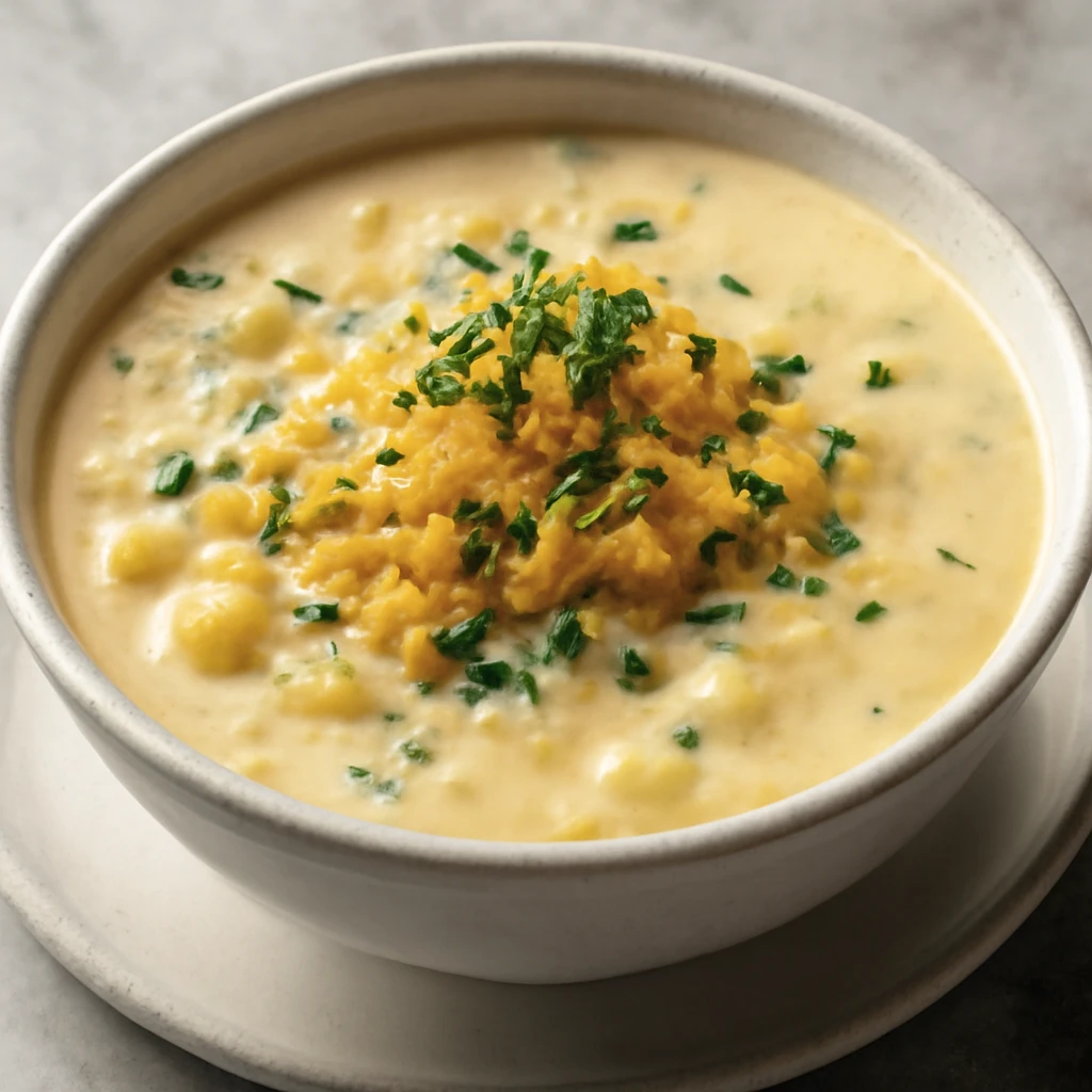 Krémes sajtos chowder leves friss petrezselyemmel