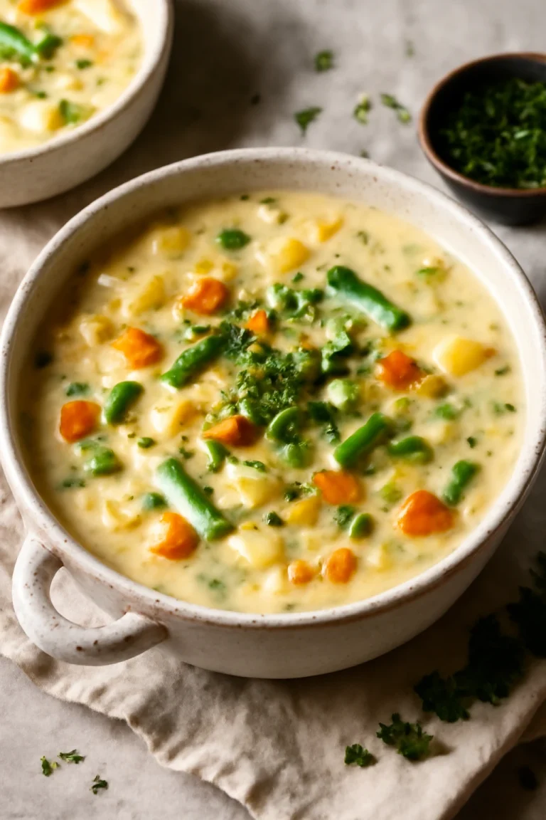 Chowder zöldségekkel, gazdag és krémes ízű leves