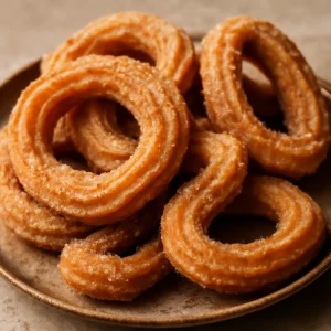 Ropogós churro fánk, finom fahéjas cukorral megszórva