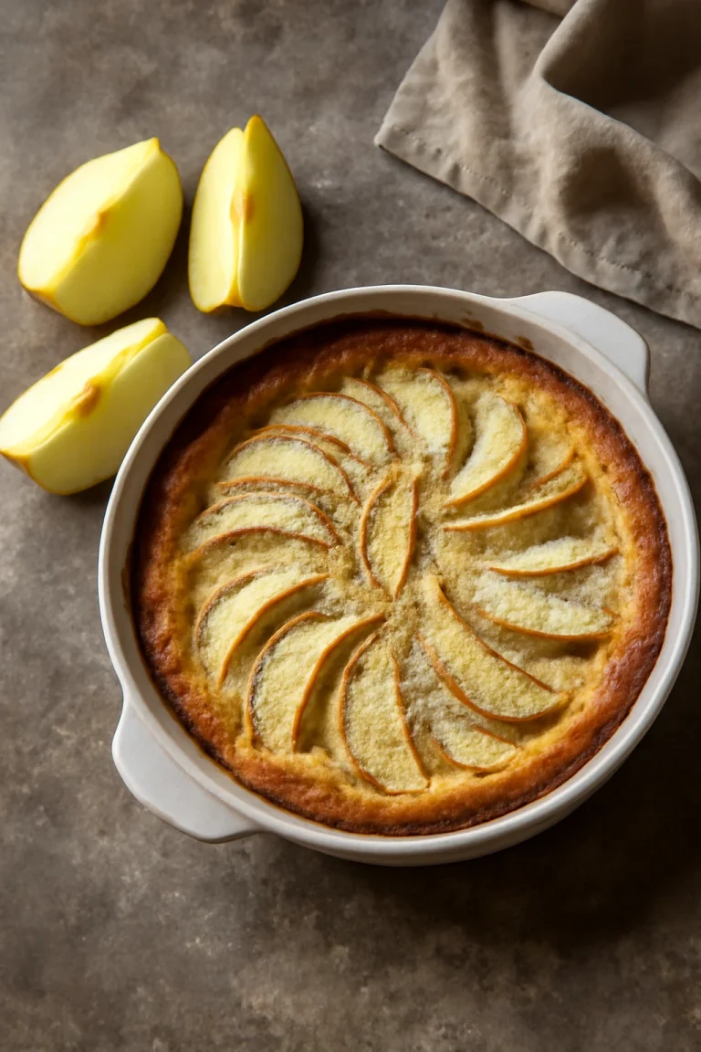 Clafoutis almával, fahéjjal megszórva