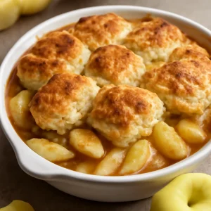 Friss almás cobbler, fahéjas tésztával