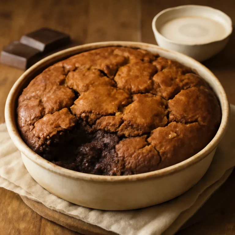 Cobbler csokoládéval, gazdag és finom sütemény csokoládés töltelékkel