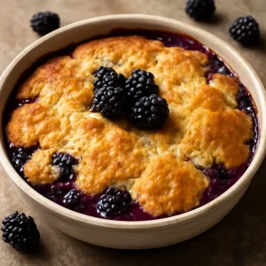 Friss és édes szederes cobbler a sütőből