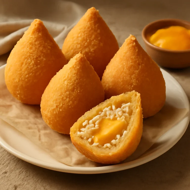 Coxinha Cheddar sajttal, ropogós cheddar sajttal töltött brazil étel