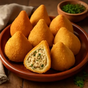 Fritőzött coxinha csirkehússal, ropogós és finom