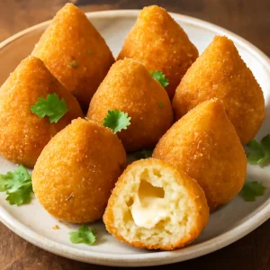 Vegetáriánus coxinha, ropogós és sajttal töltött