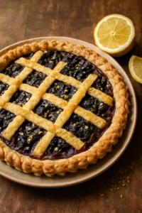 Finom olasz crostata friss áfonyalekvárral