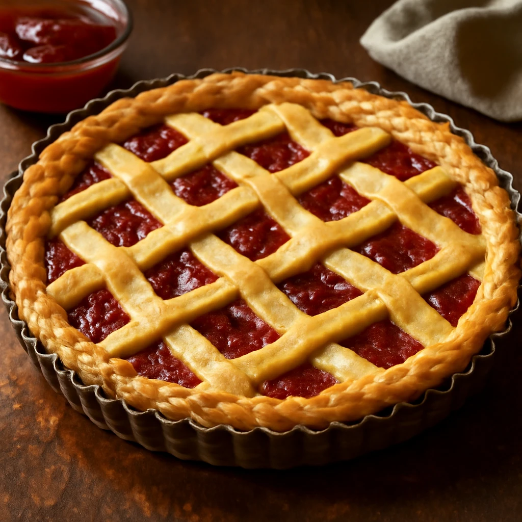 Finom és édes Crostata eperlekvárral, omlós tésztával