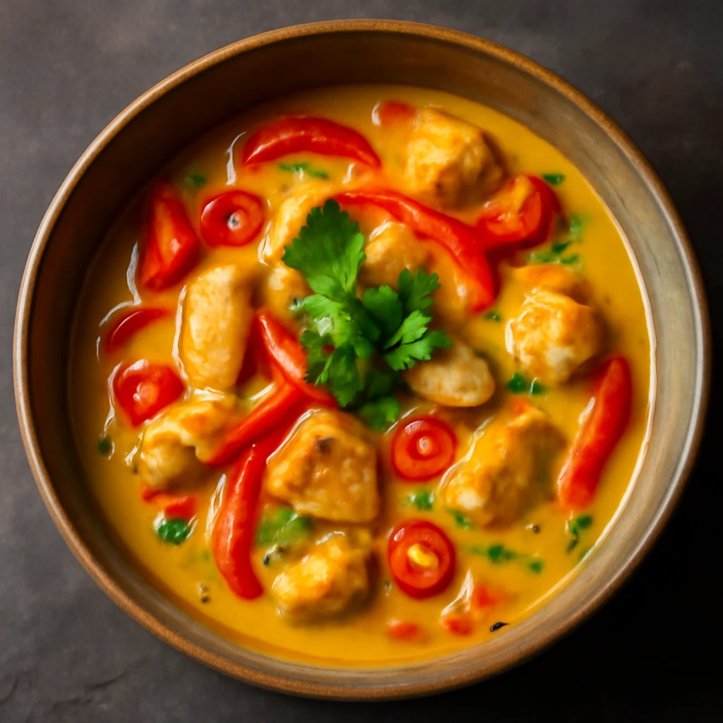 Ínycsiklandó csirke Bicol Express, kókusztejjel és chili paprikával