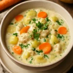 Cullen skink sárgarépával, tálalva friss petrezselyemmel
