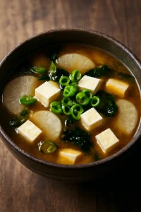 Frissítő és tápláló miso leves daikon retek és tofu kombinációjával