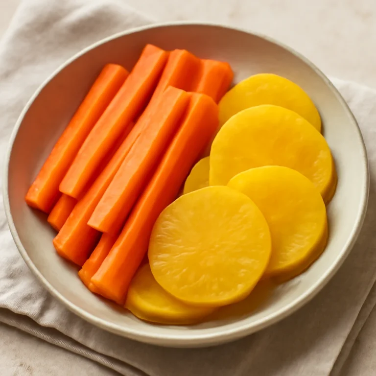Danmuji, koreai savanyúság sárgarépával és daikon retkekkel