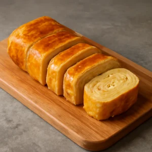 Friss japán Dashimaki Tamago omlett, dashi alaplével és szójaszósszal