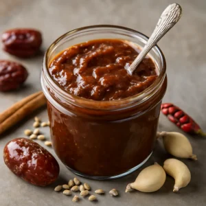 Date chutney készítve, édes és fűszeres, tökéletes kiegészítő indiai ételekhez