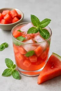 Frissítő Hwachae, dinnyével, mentával és lime-lével