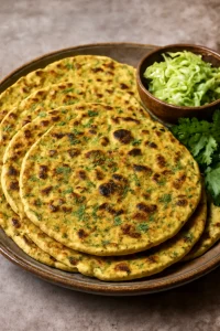 Puha, fűszeres indiai thepla reszelt zucchini töltelékkel