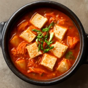 Friss és gazdag koreai Dubu Jjigae tofu leves