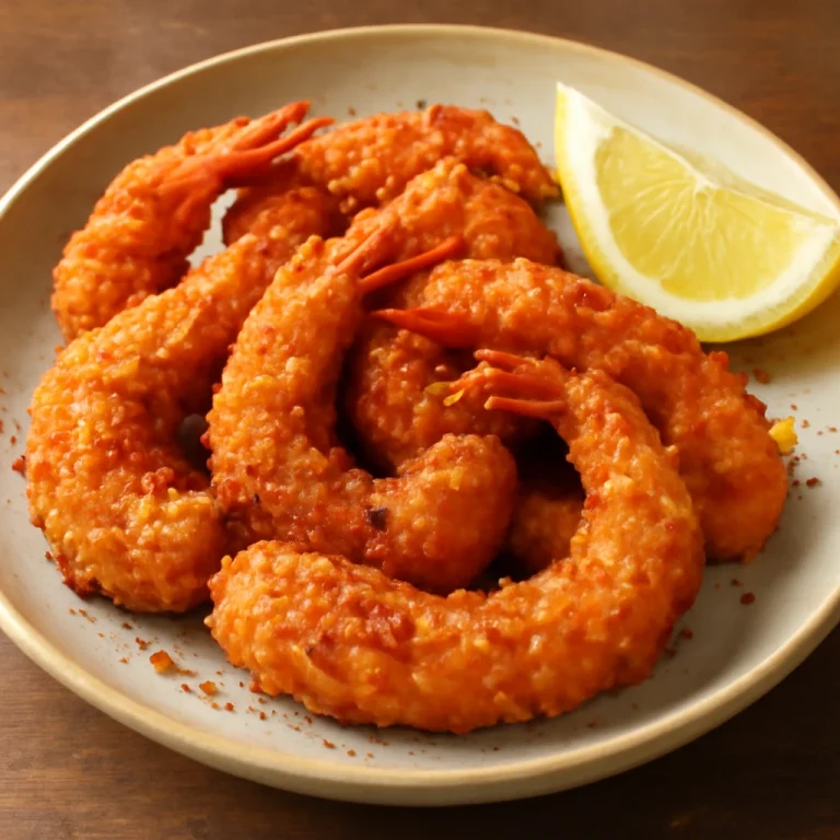 Ebi fry shichimi togarashival, ropogós garnélarák citrommal és shichimi togarashi fűszerrel